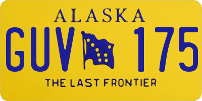 AK license plate GUV175