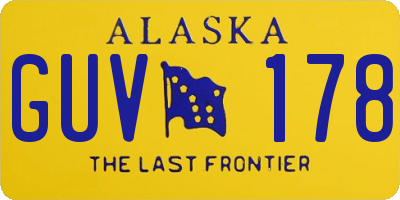 AK license plate GUV178