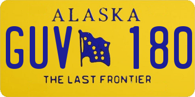 AK license plate GUV180