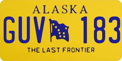 AK license plate GUV183