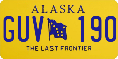 AK license plate GUV190