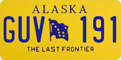 AK license plate GUV191