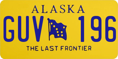 AK license plate GUV196