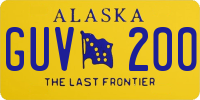 AK license plate GUV200