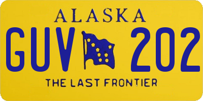 AK license plate GUV202