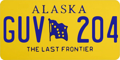 AK license plate GUV204