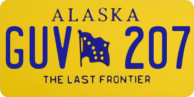 AK license plate GUV207