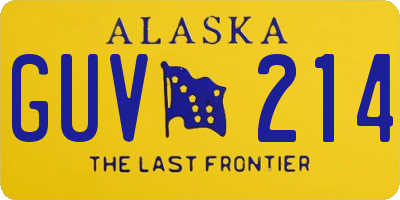 AK license plate GUV214