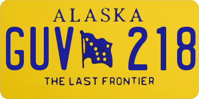 AK license plate GUV218