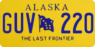 AK license plate GUV220