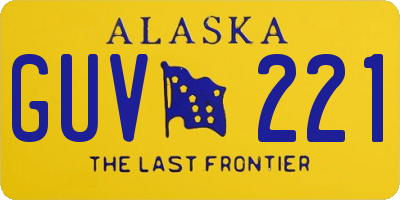 AK license plate GUV221