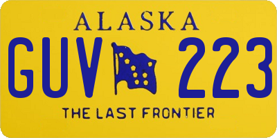 AK license plate GUV223