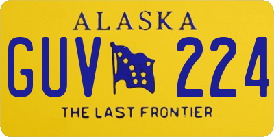 AK license plate GUV224