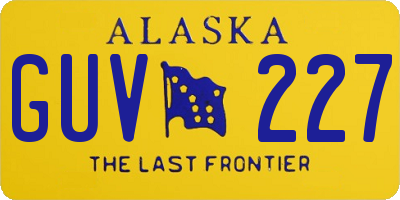 AK license plate GUV227