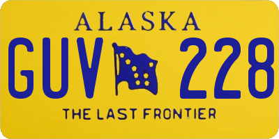 AK license plate GUV228