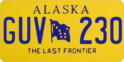 AK license plate GUV230