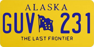 AK license plate GUV231