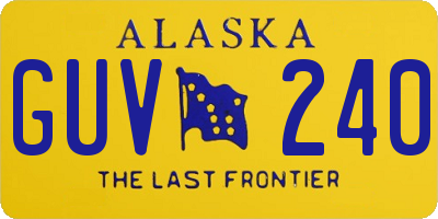 AK license plate GUV240