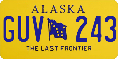 AK license plate GUV243