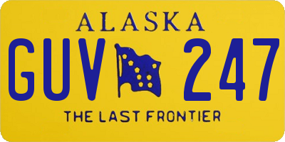 AK license plate GUV247
