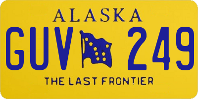 AK license plate GUV249
