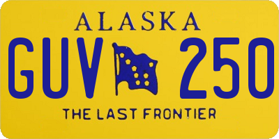 AK license plate GUV250