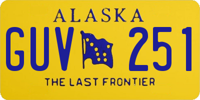AK license plate GUV251