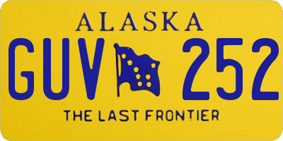 AK license plate GUV252