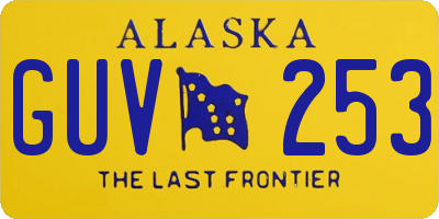 AK license plate GUV253
