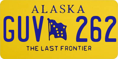 AK license plate GUV262