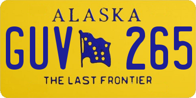 AK license plate GUV265