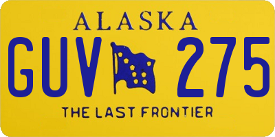 AK license plate GUV275