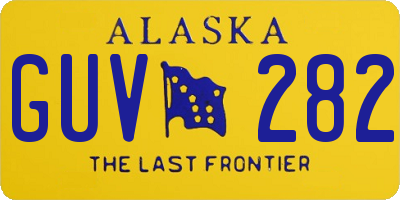 AK license plate GUV282