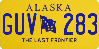 AK license plate GUV283