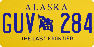 AK license plate GUV284
