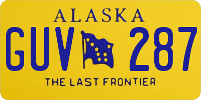 AK license plate GUV287