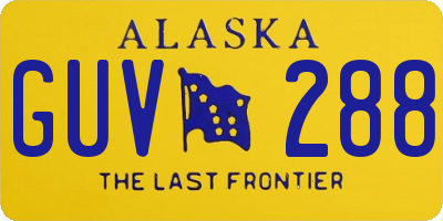 AK license plate GUV288