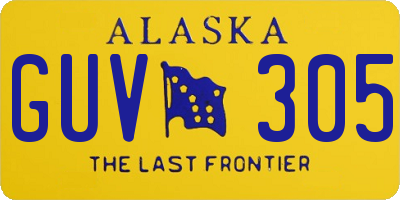 AK license plate GUV305