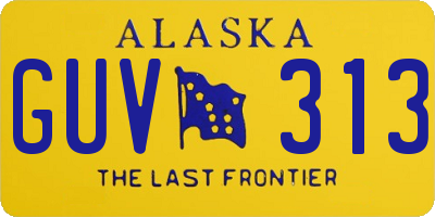 AK license plate GUV313