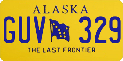 AK license plate GUV329