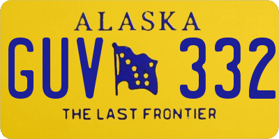 AK license plate GUV332
