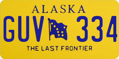 AK license plate GUV334