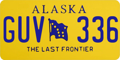 AK license plate GUV336