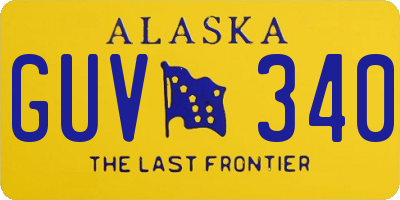 AK license plate GUV340