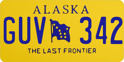 AK license plate GUV342