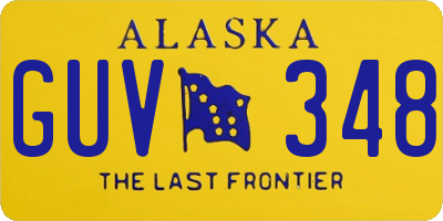 AK license plate GUV348