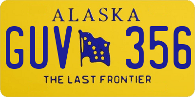 AK license plate GUV356