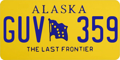 AK license plate GUV359