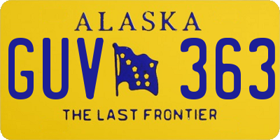 AK license plate GUV363