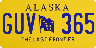 AK license plate GUV365
